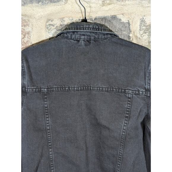 Embroidered Black Denim Jacket - Picture 7 of 12